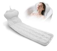 Luxury Full Body Bath Pillow Mat & Cushion, 5D Air Mesh And 16 Powerful Suction Cups, Ultimate Spa Relaxation with Thick Padding, Headrest, Neck, and Shoulder Support - Ideal for Bathtub Soaking
