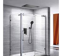 Luxury Full Copper Ceiling Mounted Shower Set with Embedded Wall Design Hot and Cold Water Control Ideal for Hotels 8 inch Size LWX