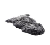 Luxury Genuine Sheepskin Rug - 100% Real Wool Natural Soft Silky Fluffy Hide, Premium Sheepskin Throw for Bedroom, Sofa or Floor, Warm & Breathable Home Décor Accent (90 x 60 cm) (Charcoal)