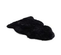 Luxury Genuine Sheepskin Rug - 100% Real Wool Natural Soft Silky Fluffy Hide, Premium Sheepskin Throw for Bedroom, Sofa or Floor, Warm & Breathable Home Décor Accent (90 x 60 cm) (Black)