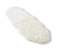 Luxury Genuine Sheepskin Rug - 100% Real Wool Natural Soft Silky Fluffy Hide, Premium Sheepskin Throw for Bedroom, Sofa or Floor, Warm & Breathable Home Décor Accent (180 x 60 cm) (Ivory)