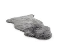 Luxury Genuine Sheepskin Rug - 100% Real Wool Natural Soft Silky Fluffy Hide, Premium Sheepskin Throw for Bedroom, Sofa or Floor, Warm & Breathable Home Décor Accent (90 x 60 cm) (Grey)