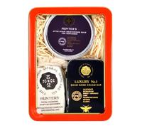 Luxury Gift Box for Men | Hunters Aftershave Balm, Charcoal Face Cleansing Soap & Luxury No.1 Solid Hand Cream Bar | Edinburgh Natural Skin Care | Gifts for Him