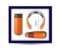Luxury Gift Box Set - Premium Essentials for Him & Her - Ideal Corporate, Birthday, Christmas, Valentine’s & Mother’s Day Gift (Vacuum Flask, Neck Massager, Umbrella). Orange