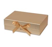 Luxury Gift Box with Lids 8.7x6.5x3.5in / 22x16.5x8.8cm, Rose Gold Gift Boxes for Presents with Ribbon, Rectangle Collapsible Present Box, Perfect Surprise Box for Birthdays, Holidays
