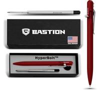 Luxury Gift Pen - BASTION Exclusive Hyperbolt™ Slim Aluminium Red Ballpoint, Executive Metal Writing Instrument, premium construction, ideal for professionals, perfect for office or personal use