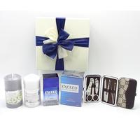Luxury Gift Set For Men, Exceed 100ml EDT For Men, 2pc Scented Candles, 7pc Manicure Tool Kit, Gift Set For Him