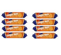 Luxury Ginger Nuts Biscuits, 250g | Deliciously spiced and crunchy biscuits | Great for snacking or Dipping | Multipack bundle | Afternoon tea biscuits to share with Friends and Family (Pack of 8)