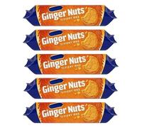 Luxury Ginger Nuts Biscuits, 250g | Deliciously spiced and crunchy biscuits | Great for snacking or Dipping | Multipack bundle | Afternoon tea biscuits to share with Friends and Family (Pack of 5)