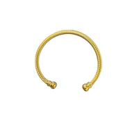 Luxury Gold Bracelet For Women 18k Gold Plated Torque Adjustable Bangle - 4mm Wide with 8mm Wide Balls, 12g Fits 6-6.5 Inch Wrists - Bling King London