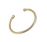 Luxury Gold Bracelet For Women 18k Gold Plated Torque Adjustable Simple Modern Bangle/Bracelet - 4mm Wide with 8mm Wide Balls, Heavy 12 Grams Fits 6-6.5 Inch Wrists Bling King London
