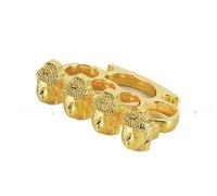Luxury Gold Brass Knuckle Ring, Textured Metallic Finish, Fashion Statement Jewelry Accessory