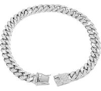 Luxury Gold Cat Necklace Jewelry Rhinestone Pet Cuban Chain Collar Kitten Doggie Wedding Prom Costume Accessories for Cats Puppy