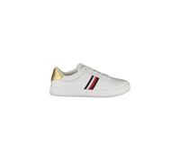 Luxury Gold Detail Leather Trainers - female - Tommy Hilfiger - Sneakers - White - 5 UK - Shoes 5 UK