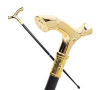 Luxury Gold Handle Walking Cane - Elegant Vintage Gentleman Style, Unisex Stick Ideal for Cosplay, Parties, Gatherings 92.5cm
