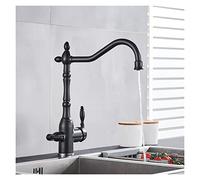Luxury Gold Kitchen Faucet, Dual Handle Ceramic Water Purifier, Hot & Cold Water Mixer, Deck Mounted Sink Tap (Black A) - Elegant Home Upgrade