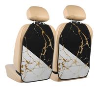 Luxury Gold Marble Abstract Black And White,2 Pack Car Seat Kick Mats Back Seat Protector Durable Back Seat Organiser