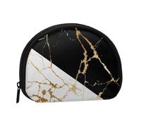 Luxury Gold Marble Abstract Black and WhiteSmall Makeup Sanitary Napkin Storage Bag,Women's Cosmetic Coin Purse