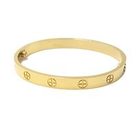 Luxury Gold-Plated Stainless Steel Simple Style Love Bangle Bracelet for Women Men (Gold-19)