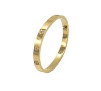 Luxury Gold-Plated Stainless Steel Simple Style Love Bangle Bracelet for Women Men (Gold-CZ-16)