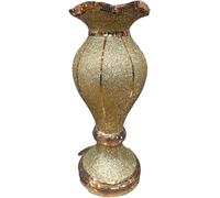 Luxury Gold Sparkly Mirrored Floor Vase - Crushed Diamond Crystal Design - 40x60cm - Large Bling Diamante Glitter Flower Pot for Artificial Flowers - Glam Home Décor Accent
