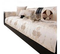 Luxury gold stamped sofa cover, Jacquard sofa cover, Non slip, washable, Comfortable to the touch, Wear resistant and durable, for for Pets Living Room All Seasons(Beige,90X90cm)
