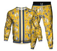 Luxury Golden Chain 3D Printed Women's Men's Tracksuit 2 Piece Set Sweatshirt and Joggers Hip Hop Activewear Streetwear