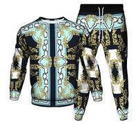 Luxury Golden Chain 3D Printed Women's Men's Tracksuit 2 Piece Set Sweatshirt and Joggers Hip Hop Activewear Streetwear