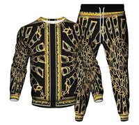 Luxury Golden Chain 3D Printed Women's Men's Tracksuit 2 Piece Set Sweatshirt and Joggers Hip Hop Activewear Streetwear