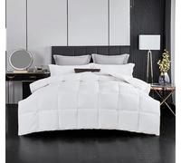 Luxury Goose Feathers Down Quilted Duvet, Skin-Friendly 100% Down Proof Fabric Cover, Anti-Allergy Hotel Quality Warm Quilt, All Season & Machine Washable (TOG 18, Super-King)
