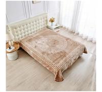 Luxury Greek Key Throw Beige 150x200cm Super Soft Plush Fleece Warm Cosy Sofa Bed Mink Blanket Deep Sleeping Bed Throw Blanket (Mink, 150 x 200 cm)