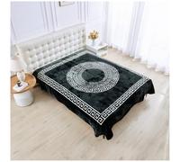 Luxury Greek Key Throw Black 150x200cm Super Soft Plush Fleece Warm Cosy Sofa Bed Mink Blanket Deep Sleeping Bed Throw Blanket (Black, 150 x 200 cm)