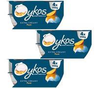 Luxury Greek Yogurt pots 12x110g - Oykos (Peach)