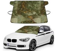 Luxury Green And Gold Marble Parties, Car Windshield Cover, Protective Windscreen Cover - Snow Ice Sun UV Dust Water Resistant - Fit for Most Cars