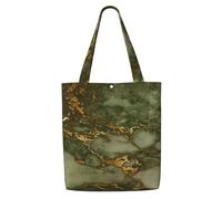 Luxury Green And Gold Marble,Reusable Grocery Bags Shopping Tote Bags Large Capacity Canvas Shoulder bag