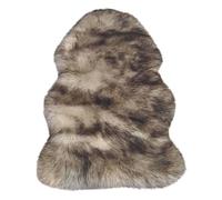 Luxury Grey & Brown Faux Fur Rug - 60X90 cm