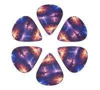 Luxury Guitar Picks 6 Pack Aurora Lightning Art, 0.46mm/0.71mm/0.96mm For Acoustic, Electric, Bass & Mandolin