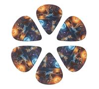 Luxury Guitar Picks 6 Pack Cat Tiger, Thin, Medium, Heavy Gauges (0.46mm/0.71mm/0.96mm) For Electric Guitar, Acoustic Guitar, Bass & Mandolin