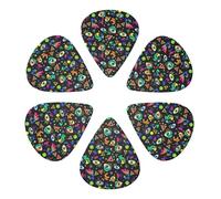 Luxury Guitar Picks 6 Pack Checkered Retro 80S 90S, Thin, Medium, Heavy Gauges (0.46mm/0.71mm/0.96mm) For Electric Guitar, Acoustic Guitar, Bass & Mandolin