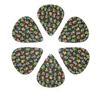 Luxury Guitar Picks 6 Pack Magic Mushrooms Leaf, Thin, Medium, Heavy Gauges (0.46mm/0.71mm/0.96mm) For Electric Guitar, Acoustic Guitar, Bass & Mandolin