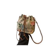 Luxury Handbag ClutchPurse Fashion Floral Ethnic Style Linen Fabric Women Crossbody Shoulder Bag(Yellow)