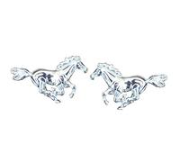 Luxury Handmade Fine Pewter Cantering Mustang Horse Cufflinks, by William Sturt Fine Pewter