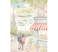 Luxury Handmade Valentine's Day Card 'To My Handsome Husband' 3-D Effect Wine And Gifts Design by Wishing Well Studios, 7 X 11 Inches