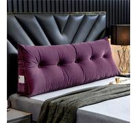 Luxury Headboard Pillow, Large Wedge Back Lumber Support Positioning Pillow Washable Velvet Cover Reading Pillows With Pocket For Bed Sofa Tatami, Daybed Triangle Bolster Cushion(60x50x20cm,Purple)