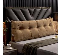 Luxury Headboard Pillow, Large Wedge Back Lumber Support Positioning Pillow With Pocket For Bed Sofa Tatami, Washable Daybed Triangle Bolster Cushion(200×50×20cm,Brown)