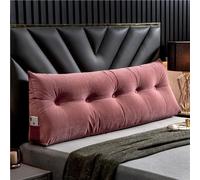 Luxury Headboard Pillow, Large Wedge Back Lumber Support Positioning Pillow With Pocket For Bed Sofa Tatami, Washable Daybed Triangle Bolster Cushion(200×50×20cm,Pink)