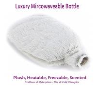 Luxury Heatable Bottle Microwavable Faux Fur Lavender Scented Heat Pad Grey