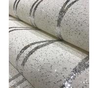 Luxury Home Decco I Mica Curve Glitter Wallpaper | Wallpaper Sample Only I White with Silver Glitter Wallpaper | Wall Paper | MSC13 Mica Wallcovering Sample |