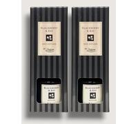 Luxury Home Reed Diffuser Pack of 2 x 100ml | Long-Lasting Scented Oil Diffuser Set for Room, Bathroom, Office | Elegant Glass Bottles with Natural Reeds - Gift Ready (BLACKBERRY & BAY)