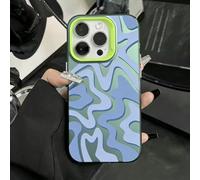 Luxury Hot Black Water Ripple Case for iPhone, Full-Coverage Shockproof Cover, Non Slip Cases for 17/16/15/14/13/12/11 Promax (Blue,13)